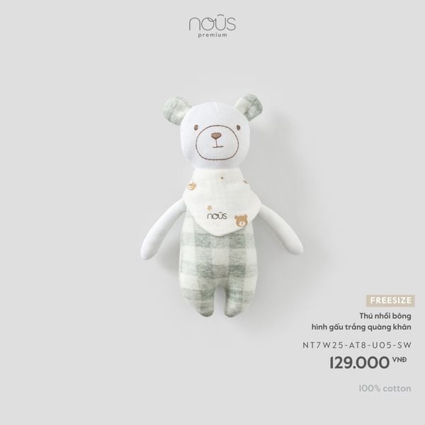  Thú nhồi bông hình gấu trắng quàng U05 