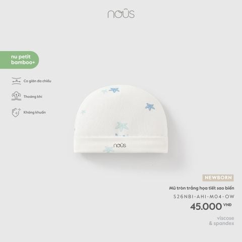  Mũ tròn trắng họa tiết sao biển NB M04 
