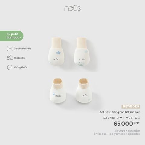  Set BTBC trắng họa tiết sao biển NB M03 