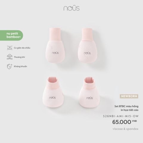  Set BTBC màu hồng in họa tiết cáo NB M15 