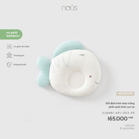  Gối định hình màu trắng phối xanh hình con cá U03 