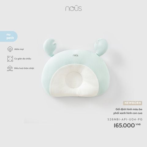  Gối định hình màu be phối xanh hình con U04 
