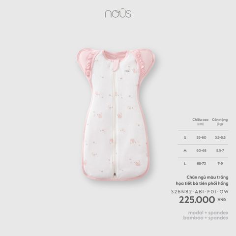  Chũn ngủ màu trắng họa tiết bà tiên phối hồng F01 