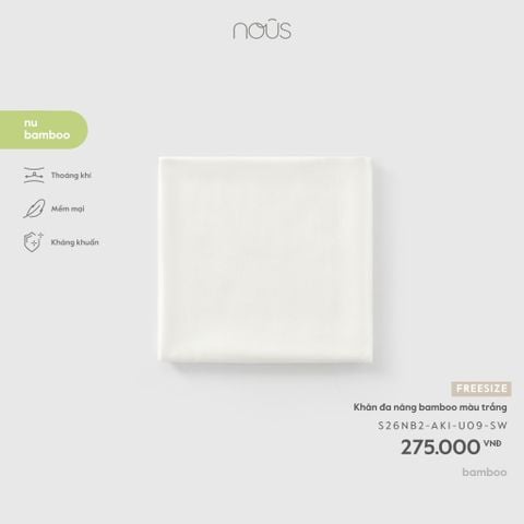  Khăn đa năng bamboo màu trắng U09 