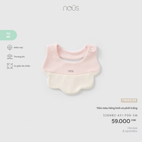  Yếm màu hồng hình sò phối trắng F06 
