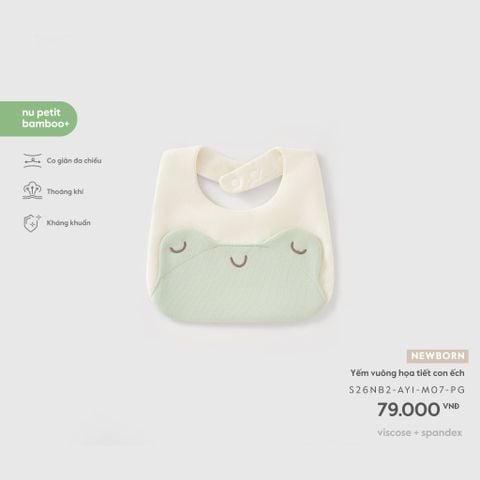 Yếm vuông họa tiết con ếch M07 