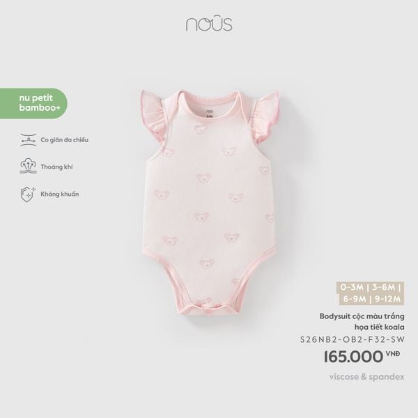  Bodysuit cộc màu trắng họa tiết koala F32 