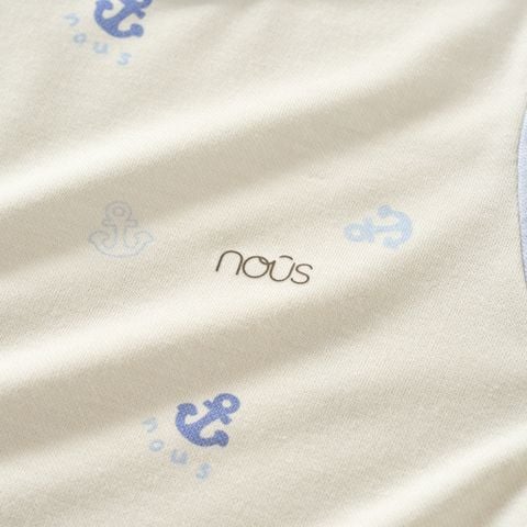  Bộ liền cộc màu xanh họa tiết mỏ neo M07 