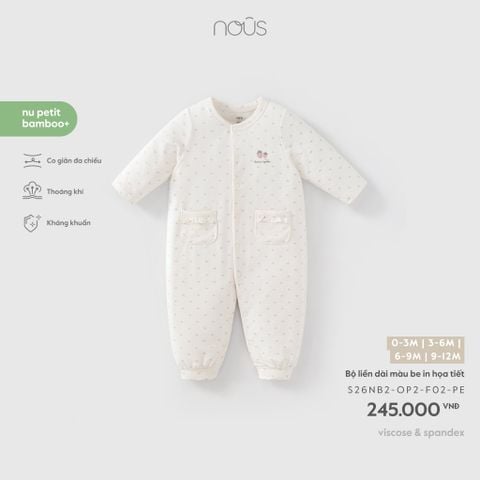  Bộ liền dài màu be in họa tiết F02 