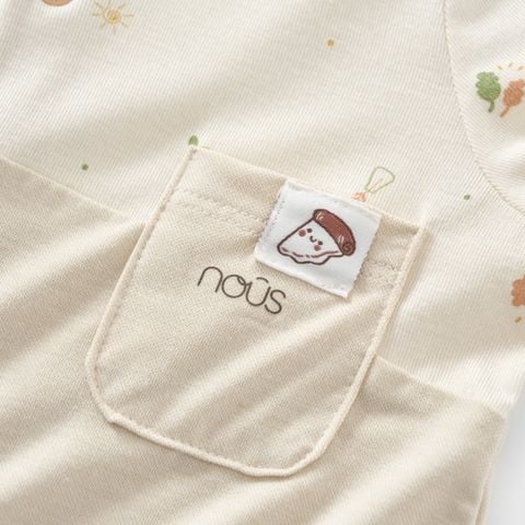  Bộ liền dài màu be phối họa tiết nhí M02 