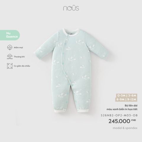  Bộ liền dài màu xanh biển in họa tiết M03 
