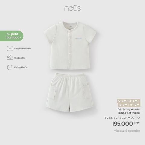  Bộ cộc tay áo xám in họa tiết thứ hai M07 