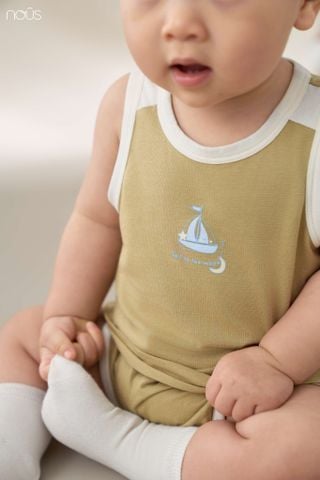  Bộ ba lỗ màu vàng rêu in hoạ tiết M09 