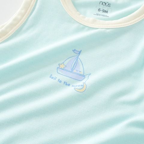  Bộ ba lỗ màu xanh in hoạ tiết M14 