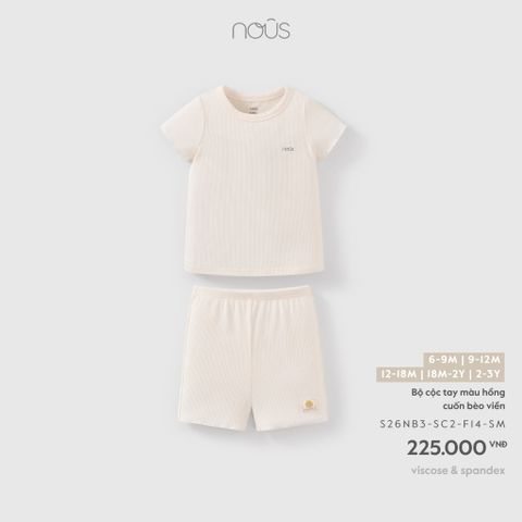  Bộ cộc tay màu hồng cuốn bèo viền F14 
