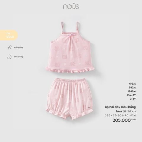  Bộ hai dây màu hồng họa tiết Nous 