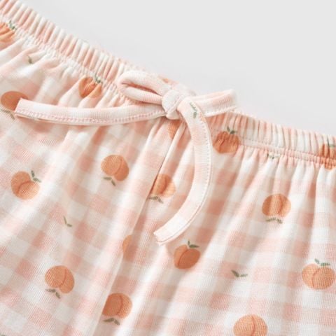  Bộ hai dây kẻ caro hồng in họa tiết 