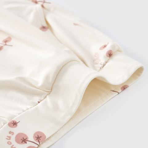  Bộ cộc tay màu be hồng họa tiết cà chua và mỳ nui 