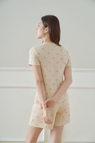  Bộ cộc tay màu be họa tiết Nous 