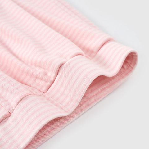  Bộ áo cộc quần cộc kẻ hồng in họa tiết mèo 