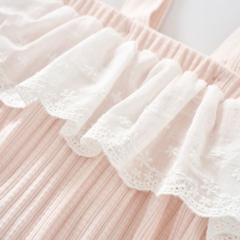  Bộ áo trắng phối yếm hồng 