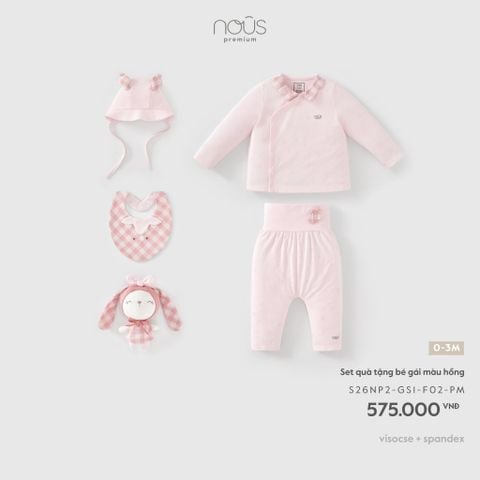  Set quà tặng bé gái màu hồng F02 