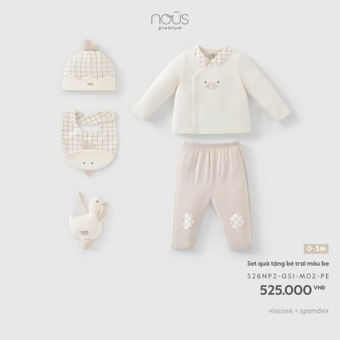  Set quà tặng bé trai màu be M02 