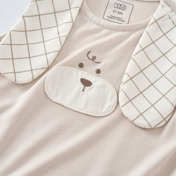  Bodysuit ba lỗ màu nâu be thêu họa tiết M05 