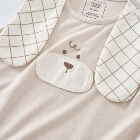  Bodysuit ba lỗ màu nâu be thêu họa tiết M05 