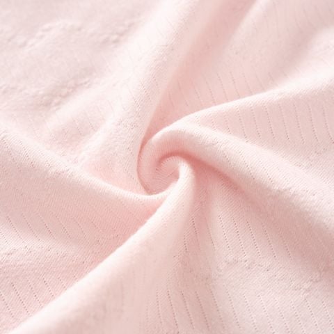  Váy xòe bèo cánh màu hồng thêu họa tiết 