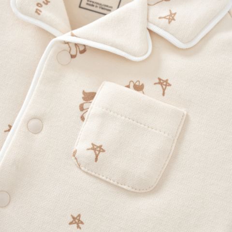  Bộ pyjama cộc tay màu be họa tiết con ngựa 