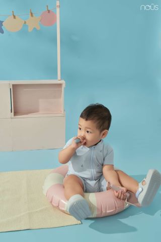  Bộ bơi liền cộc màu xanh biển in họa tiết 
