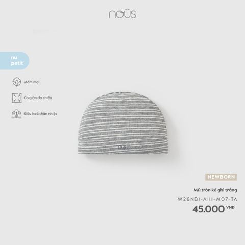  Mũ tròn kẻ ghi trắng M07 