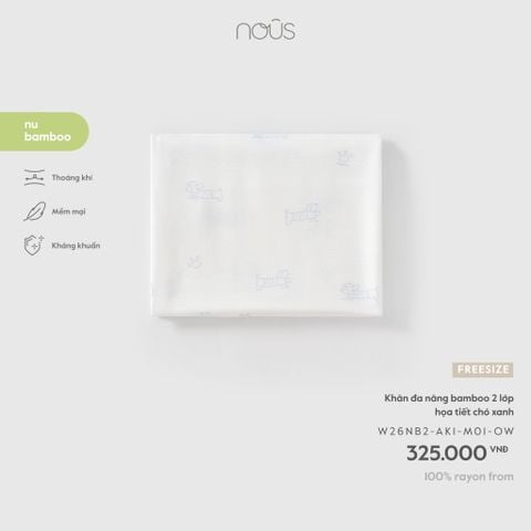 Khăn đa năng bamboo 2 lớp họa tiết chó 