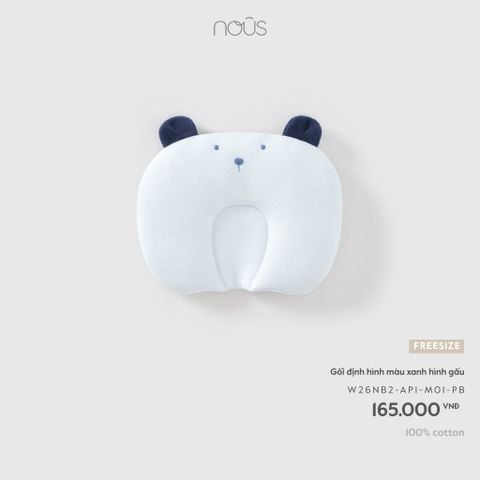  Gối định hình màu xanh hình gấu 