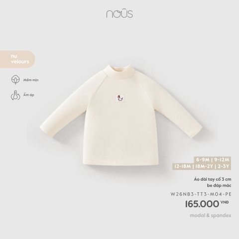  Áo dài tay cổ 3 cm be đáp mác 