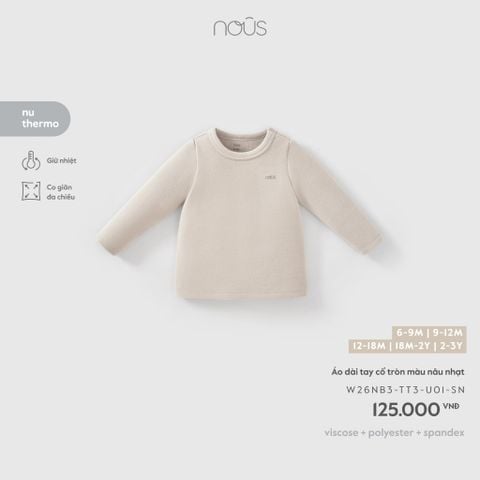  Áo dài tay cổ tròn màu nâu nhạt 