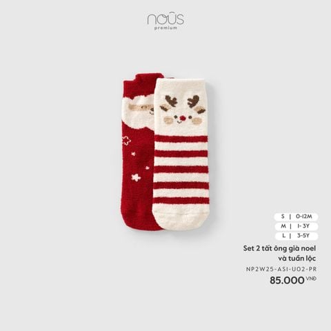  Set 2 tất ông già noel và tuần lộc 