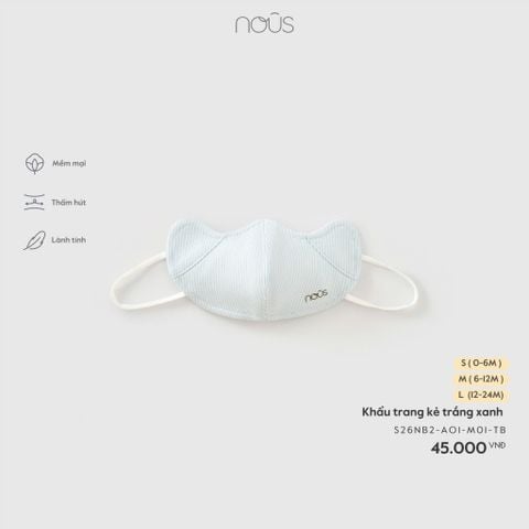  Khẩu trang kẻ trắng xanh TB 
