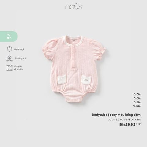  Bodysuit cộc tay màu hồng đậm 