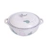  Blanche - Casserole w/ Lid 20cm - Thố có nắp sọc tròn 20cm phun vẽ lá (Leaf Dance collection) 