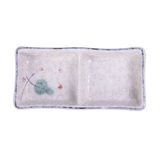  Blanche - 2-compartment Sauce Dish 12 x 6cm - Dĩa 2 ngăn nhỏ 12 x 6cm phun vẽ lá (Leaf Dance collection) 