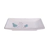  Blanche - Rectangular Plate 22 x 13 x 3cm - Dĩa chữ nhật 22 x 13 x 3cm phun vẽ lá (Leaf Dance collection) 