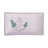  Blanche - Rectangular Plate 22 x 13 x 3cm - Dĩa chữ nhật 22 x 13 x 3cm phun vẽ lá (Leaf Dance collection) 