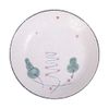 Blanche - Round Coup Plate 22.5 x 4cm - Dĩa ảo 22.5 x 4cm phun vẽ lá (Leaf Dance collection)