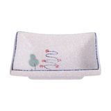  Blanche - Rectangular Sauce Dish 10.2 x 7 x 2.8cm - Dĩa chấm chữ nhật 10.2 x 7 x 2.8cm phun vẽ lá (Leaf Dance collection) 