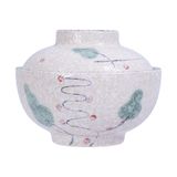  Blanche - Bowl w/ Lid 12 x 9cm - Tô có nắp 12 x 9cm phun vẽ lá (Leaf Dance collection) 