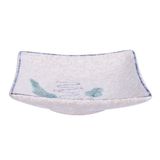  Blanche - Square Sauce Dish 10 x 2.8cm - Dĩa chấm vuông 10 x 2.8cm phun vẽ lá (Leaf Dance collection) 