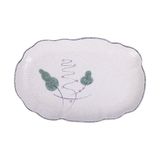  Blanche - Oval Plate 30 x 20cm - Dĩa oval hoa 30 x 20cm phun vẽ lá (Leaf Dance collection) 