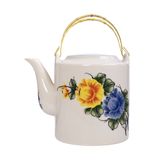  Cream - Teapot 1 lít - Bình trà 1 lít màu kem hoa mẫu đơn (Peony collection) 